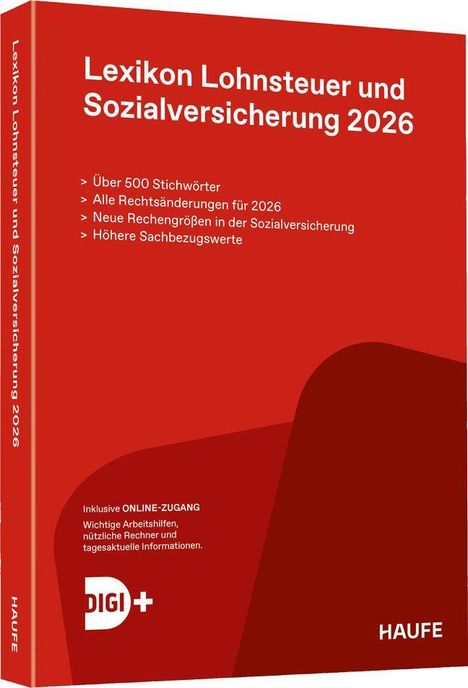 "Lexikon Lohnsteuer und Sozialversicherung 2026", bietet über 500 Stichwörter, Rechtsänderungen für 2026 und Online-Zugang.
