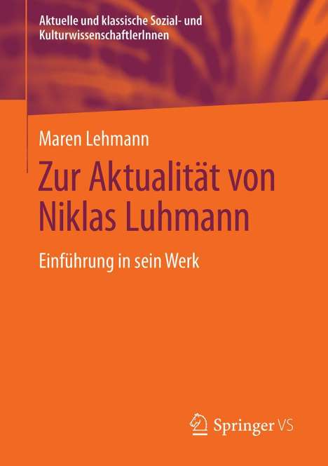 Maren Lehmann: Zur Aktualität von Niklas Luhmann, Buch