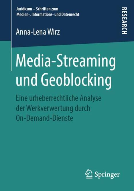Anna-Lena Wirz: Media-Streaming und Geoblocking, Buch