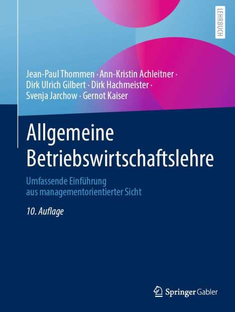 Jean-Paul Thommen: Allgemeine Betriebswirtschaftslehre, Buch