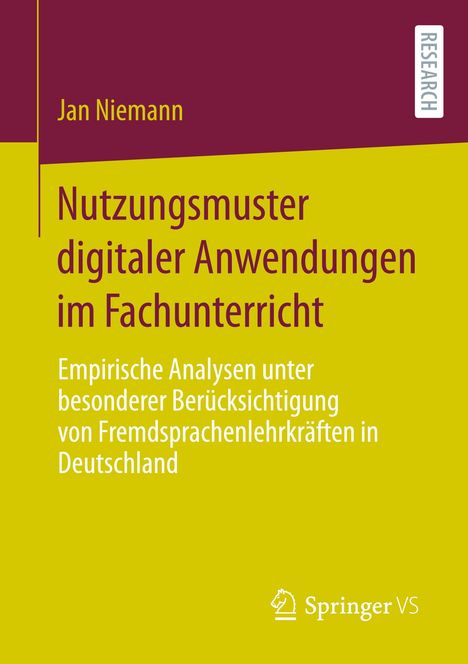 Jan Niemann: Nutzungsmuster digitaler Anwendungen im Fachunterricht, Buch