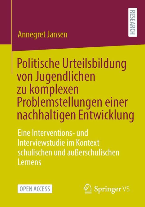 Annegret Jansen: Politische Urteilsbildung von Jugendlichen zu komplexen Problemstellungen einer nachhaltigen Entwicklung, Buch