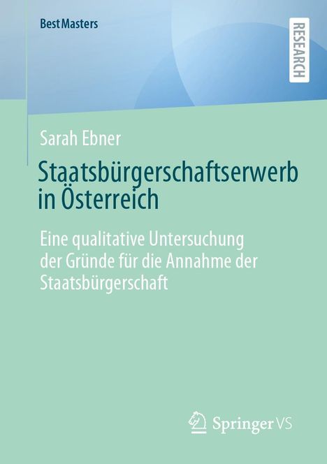 Sarah Ebner: Staatsbürgerschaftserwerb in Österreich, Buch