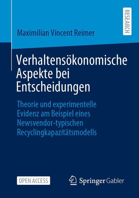 Maximilian Vincent Reimer: Verhaltensökonomische Aspekte bei Entscheidungen, Buch