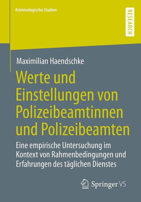 Maximilian Haendschke, "Werte und Einstellungen von Polizeibeamtinnen und Polizeibeamten", gelber und grauer Hintergrund.