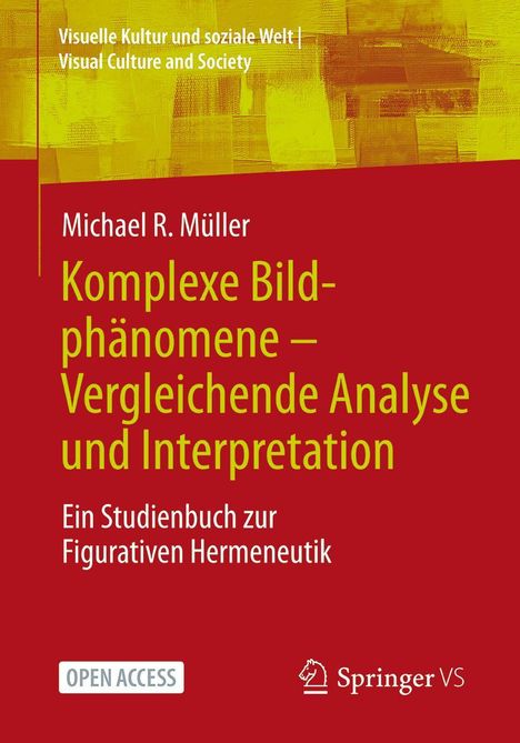 Titel: "Komplexe Bildphänomene", Autor: Michael R. Müller. Hintergrund: Rot-gelbes abstraktes Muster.