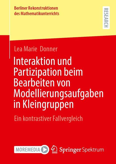 Buchtitel und Autor: "Interaktion und Partizipation...", Lea Marie Donner. Gelber Hintergrund, rotes Banner links. Springer-Logo.
