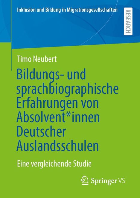 „Inklusion und Bildung in Migrationsgesellschaften“, Timo Neubert, Springer VS, blau-grünes Buchcover, weißes Logo.