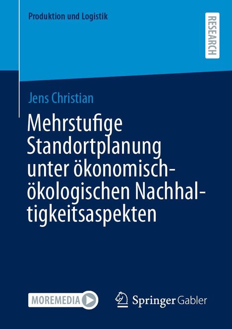 "Mehrstufige Standortplanung unter ökonomisch-ökologischen Nachhaltigkeitsaspekten" von Jens Christian, blaues Cover.