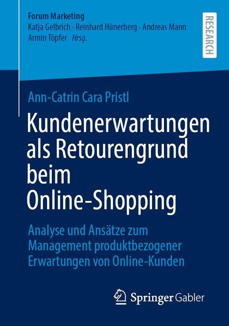 Titel: "Kundenerwartungen als Retourengrund beim Online-Shopping". Verlag: Springer Gabler, blaues Cover.