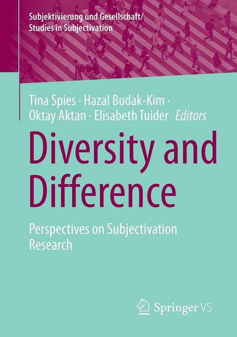 „Diversity and Difference“ in großer Schrift. Menschen überqueren einen Zebrastreifen von oben gesehen. Springer VS Logo.