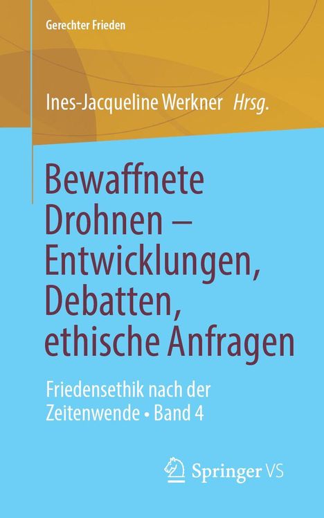 "Befallene Drohnen – Entwicklungen, Debatten, ethische Anfragen" von Ines-Jacqueline Werkner. Blau-brauner Hintergrund.