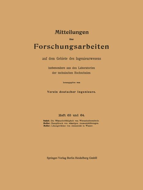 Verein Deutscher Ingenieure: Mitteilungen über Forschungsarbeiten auf dem Gebiete des Ingenieurwesens, Buch