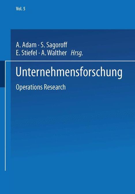 A. Adam: Unternehmensforschung, Buch