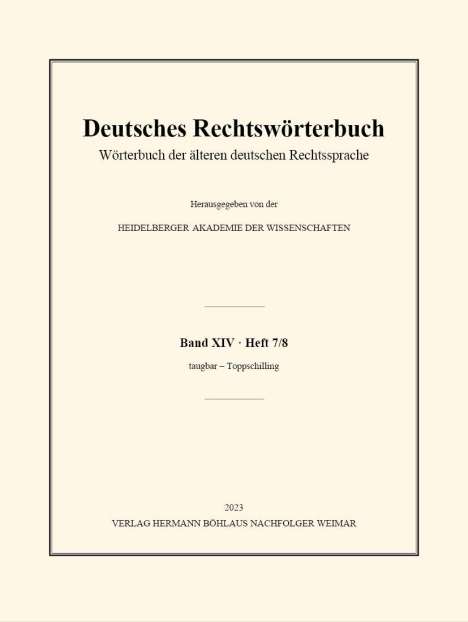 Deutsches Rechtswörterbuch, Buch
