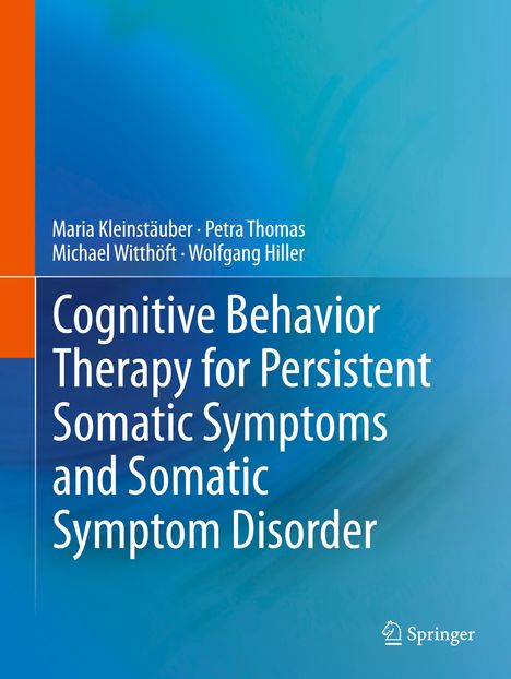 "Cognitive Behavior Therapy for Persistent Somatic Symptoms and Somatic Symptom Disorder" steht auf einem blau-orangen Cover.