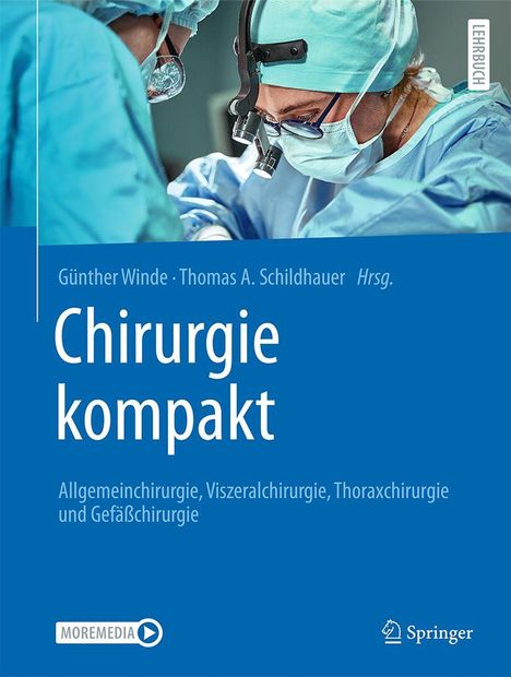 Cover von „Chirurgie kompakt“. Zwei Chirurgen in OP-Kleidung arbeiten konzentriert.