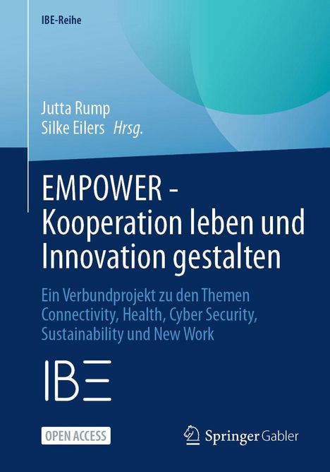Auf blauem Hintergrund: "EMPOWER - Kooperation leben und Innovation gestalten". Weitere Themen und Verlagslogo unten.