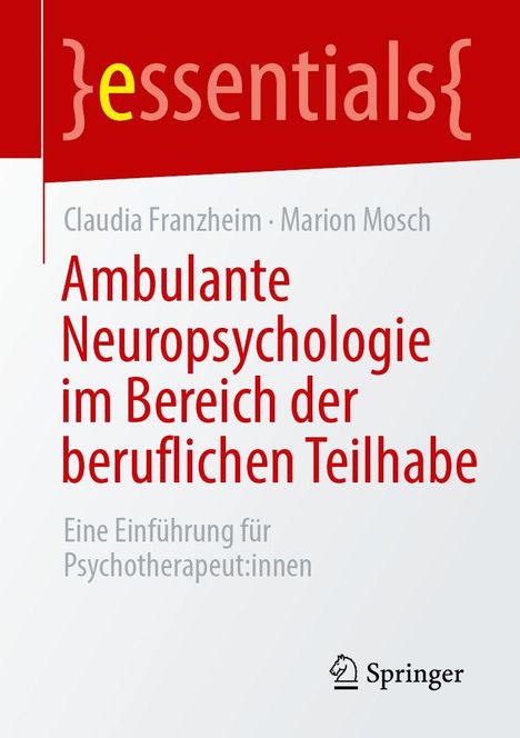 Text: Ambulanter Neuropsychologie im Bereich der beruflichen Teilhabe. Logo von Springer unten rechts.