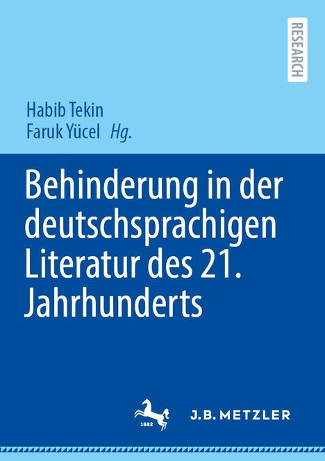 Text: "Habib Tekin, Faruk Yücel Hg. Behinderung in der deutschsprachigen Literatur des 21. Jahrhunderts." Logo: Pferd.
