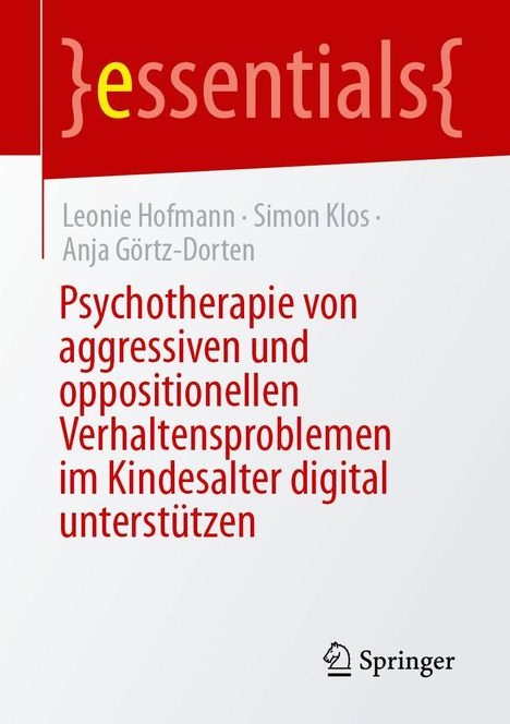 Cover mit Text: "Psychotherapie von aggressiven und oppositionellen Verhaltensproblemen im Kindesalter digital unterstützen".