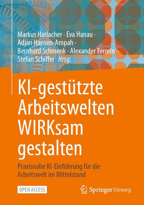Titel: "KI-gestützte Arbeitswelten WIRKsam gestalten". Autoren: Markus Harlacher, Eva Hanau, usw. Logo: Springer.