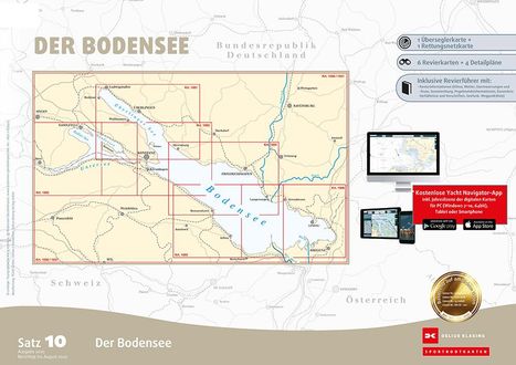 Sportbootkarten Satz 10: Bodensee (Ausgabe 2020), Karten