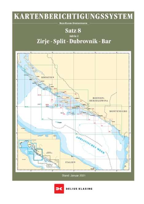 Berichtigung Sportbootkarten Satz 8: Adria 2 (Ausgabe 2021), Karten
