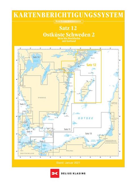 Berichtigung Sportbootkarten Satz 12: Ostküste Schweden 2 (A, Karten