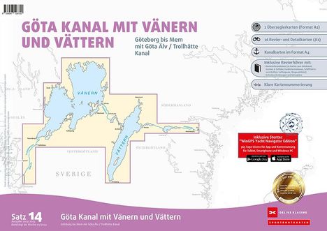Sportbootkarten Satz 14: Göta Kanal mit Vänern und Vättern (Ausgabe 2024/2025), Karten