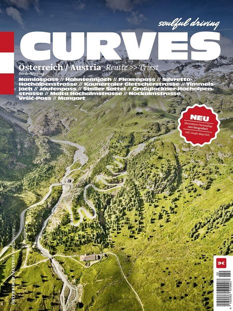 "CURVES Österreich/Austria. Namlospass, Hahntennjoch, Flexenpass. Berglandschaft mit Serpentinenstraßen."