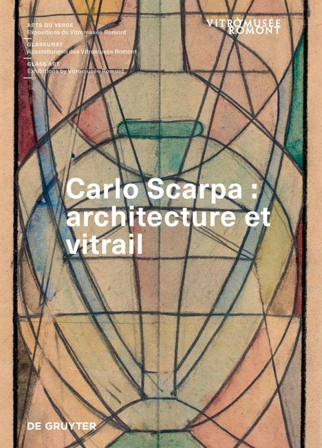 Carlo Scarpa: architecture et vitrail. Abstrakte Zeichnung in erdigen Tönen mit geometrischen Formen.
