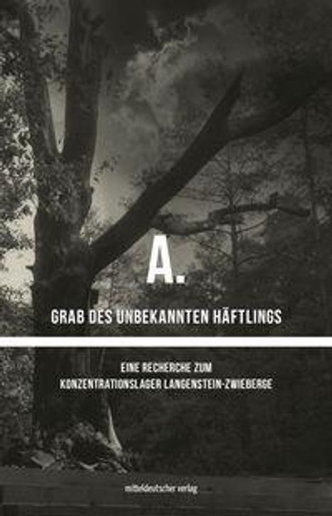 A. Grab des unbekannten Häftlings. Recherche zum KZ Langenstein-Zwieberge; Titelbild mit düsteren Bäumen im Hintergrund.