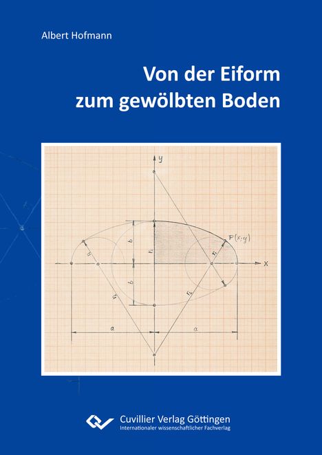 Titel: "Von der Eiform zum gewölbten Boden". Skizze einer geometrischen Konstruktion. Verlagslogo unten.