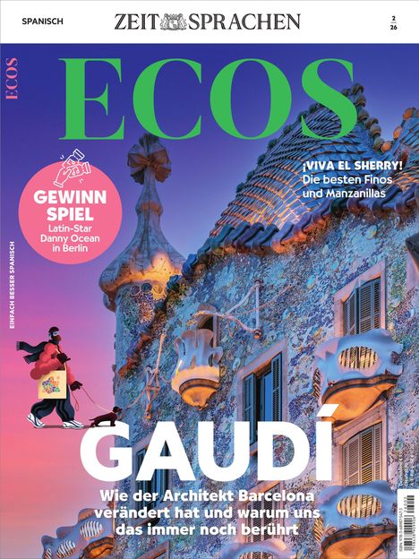 ECOS, Gewinnspiel mit Danny Ocean, ¡Viva el Sherry!, Gaudí. Buntes Gebäude mit verspielten architektonischen Details.