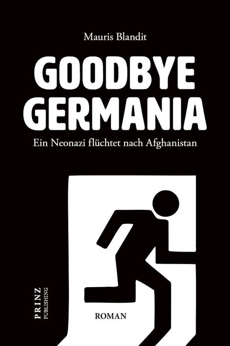 „GOODBYE GERMANIA: Ein Neonazi flüchtet nach Afghanistan.“ Illustration: Eine Figur verlässt einen Rahmen.