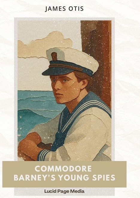 Text: "JAMES OTIS", "COMMODORE BARNEY'S YOUNG SPIES", "Lucid Page Media". Illustration: Junge in Matrosenkleidung am Meer.