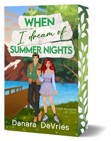 "WHEN I dream of SUMMER NIGHTS", Danara DeVries. Illustration: Paar vor See und Bergen, Bäume im Hintergrund.