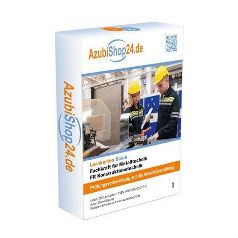 AzubiShop24.de: Lernkarten für Metalltechnik, FR Konstruktionstechnik, Prüfungsvorbereitung auf die Abschlussprüfung.