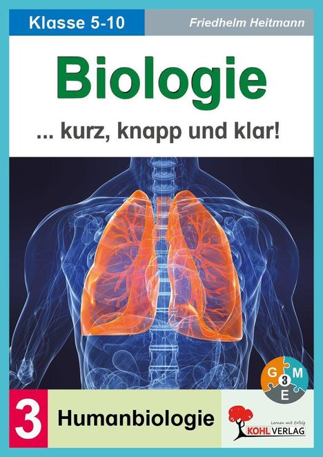 Biologie: ... kurz, knapp und klar! Menschliche Lungen anatomisch dargestellt. Thema: Humanbiologie Klasse 5–10.