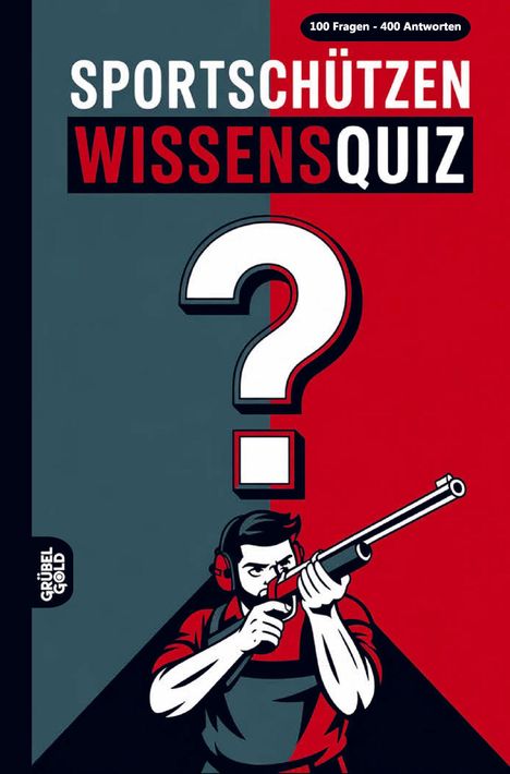 SPORTSCHÜTZEN WISSENSQUIZ. Illustration eines Gewehrschützen mit großem Fragezeichen darüber.