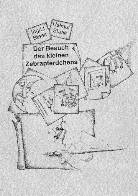 "Der Besuch des kleinen Zebrapferdchens" von Ingrid und Helmut Staak. Punktierte Illustration von Tieren und Mond.