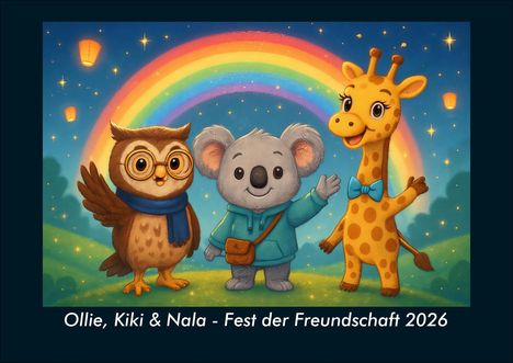 Kevin Heber: Ollie, Kiki & Nala - Fest der Freundschaft 2026 Fotokalender DIN A4, Kalender