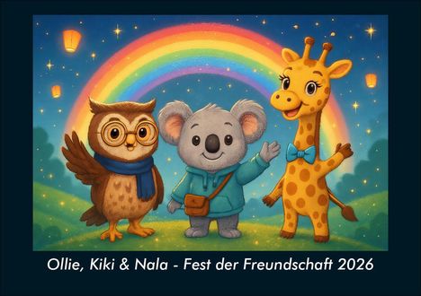 Kevin Heber: Ollie, Kiki & Nala - Fest der Freundschaft 2026 Fotokalender DIN A5, Kalender