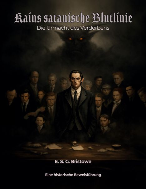"Kains satanische Blutlinie", "Die Urmacht des Verderbens", "E. S. G. Bristowe", "Eine historische Beweisführung". Eine düstere Versammlung.