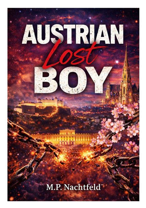"Austrian Lost Boy" und "M.P. Nachtfeld". Eine dramatische Szene mit brennenden Ketten und ikonischen Gebäuden.