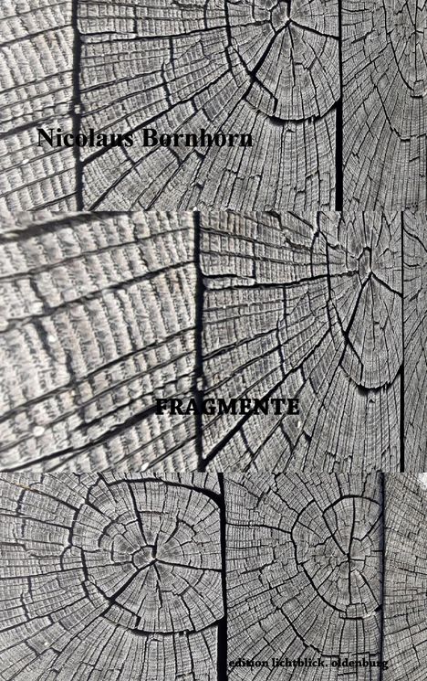 Nicolaus Bornhörn, FRAGMENTE. Holzstruktur mit erkennbaren Jahresringen und Rissen in gräulichen Tönen.
