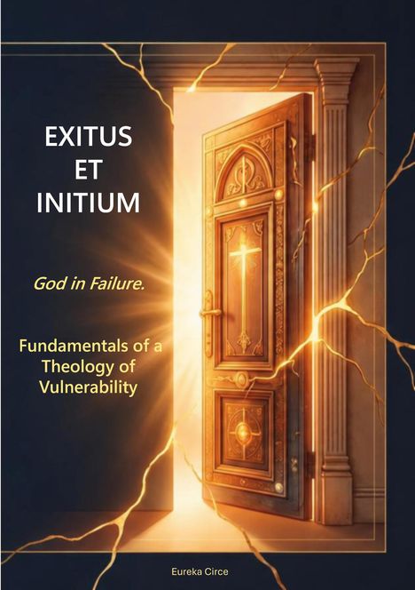 Texte: "EXITUS ET INITIUM", "God in Failure", "Fundamentals of a Theology of Vulnerability", "Eureka Circe". Eine geöffnete Tür mit Licht.