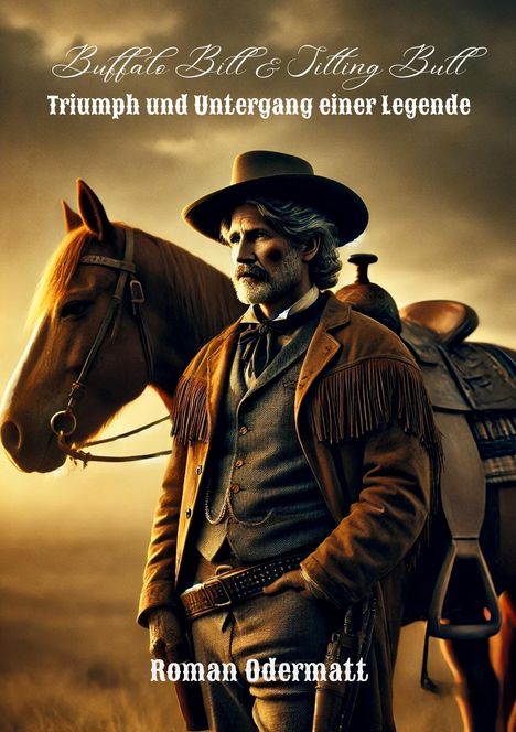 „Buffalo Bill & Sitting Bull: Triumph und Untergang einer Legende“. Mann im Westernkleidung neben einem Pferd.