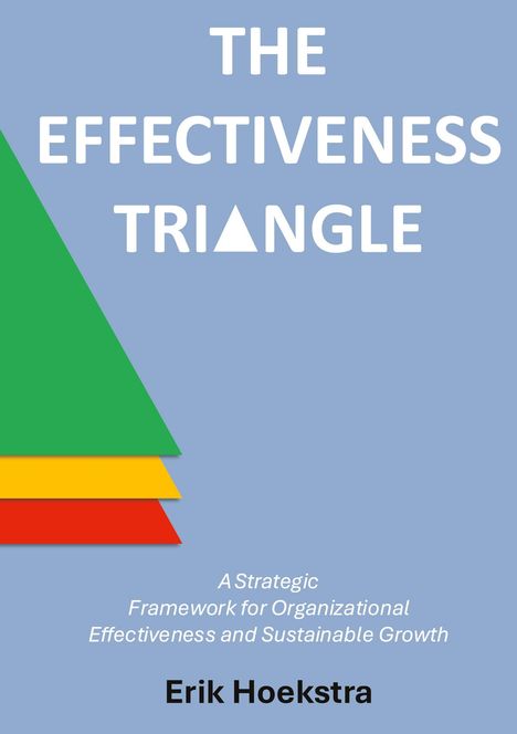 "The Effectiveness Triangle" von Erik Hoekstra. Drei bunte, aufeinanderliegende Dreiecke auf blauem Hintergrund.